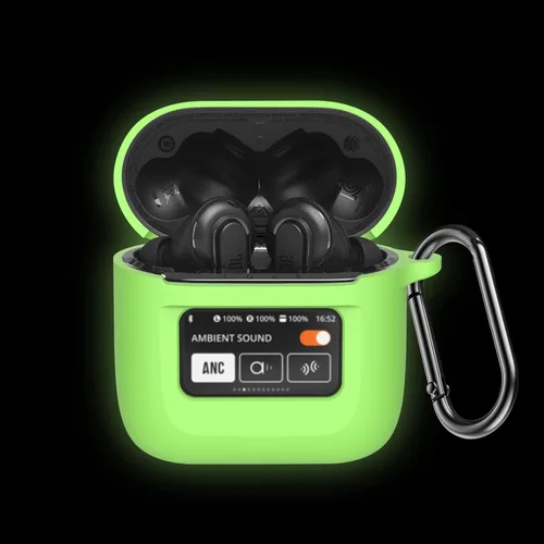 Vista 8 de LEFXMOPHY Funda para auriculares JBL Tour Pro 2 2023, funda protectora de silicona (negro)