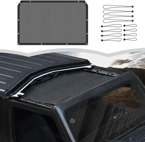 Vista 8 de Voodonala Parasol para Jeep JL Toldo de Bikini Protector Solar Malla Bloqueador Solar Escudo Térmico de Malla para Jeep Wrangler JL JLU 2018-2025+