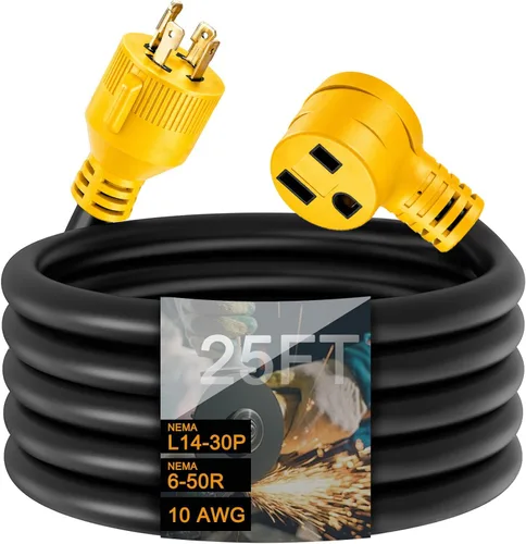 Vista 8 de NEMA L14-30P a 6-50R Cable adaptador de generador a soldador