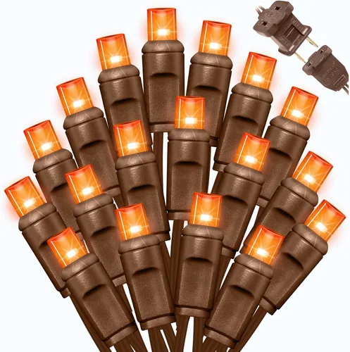 Vista 14 de LAMPHOME 100 unidades (2 paquetes de 50L) de luces de cadena, 30% de bombillas centelleantes y 70% de bombillas de luz constante, luces de Navidad