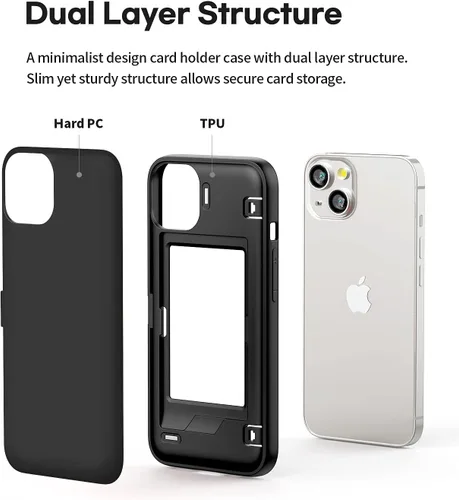 Vista 3 de GOOSPERY Parachoques magnético para puerta compatible con iPhone 13, tarjetero tipo cartera, cierre automático, protección de doble capa resistente
