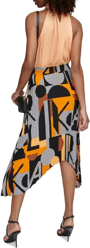 Vista 2 de Karl Lagerfeld Paris Women's Halter Front Tie Sleeveless Blouse
