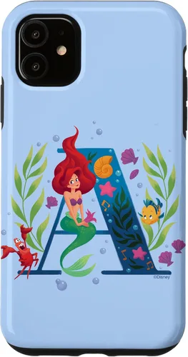 Vista 8 de Disney Carcasa para iPhone 17 con monograma de sirena y letra A para Ariel