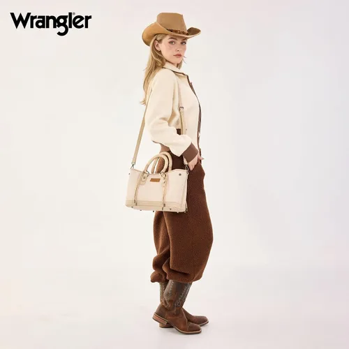 Vista 4 de Wrangler 2pcs Tote Bag Set Braided Rope Top Handle and Classic Tote