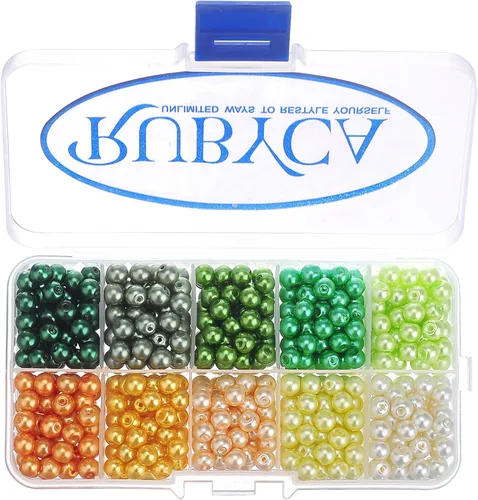 Vista 9 de RUBYCA Opaco pintado Druk Perlas de vidrio checo para la fabricación de joyas 0.236 in, colores mezclados w/caja del envase