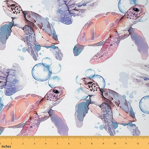 Vista 15 de jejeloiu The Yard, tela de tapicería de concha de mar de playa para sillas, tela decorativa impermeable para exteriores, 1 yarda, turquesa tostado