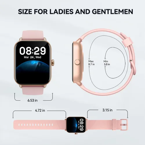 Vista 9 de Reloj inteligente para mujer, reloj de fitness (respuestahacer llamada), Alexa integrado, monitor de oxígeno en sangre de sueño de frecuencia