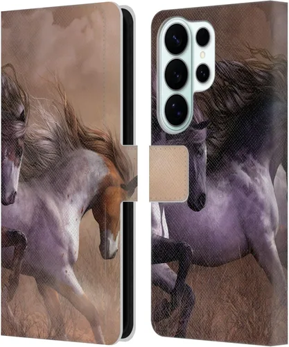 Vista 329 de Head Case Designs Officially Licensed Laurie Prindle A Morgan Christmas Western Stallion Leather Wallet Case Compatible with Samsung Galaxy A07 4G