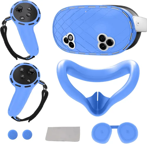 Vista 12 de 8-in-1 Silicone Cover Set for Meta Quest 3s Accessories, Juylay VR Protective Cover Accessories for Oculus Quest 3S with Facial Interface, Shell