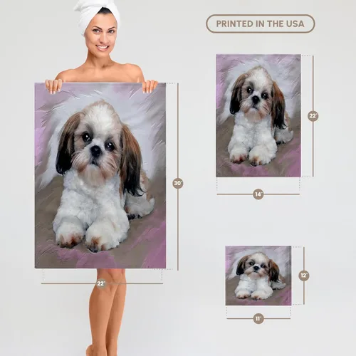 Vista 6 de Toalla 3D Rose Shih Tzu para cachorro, 15 x 22