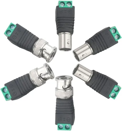 Vista 5 de WMYCONGCONG 40 unids BNC macho hembra conector BNC macho hembra Balun adaptador a 2 terminales de tornillo sin solerless adaptador para Vedio