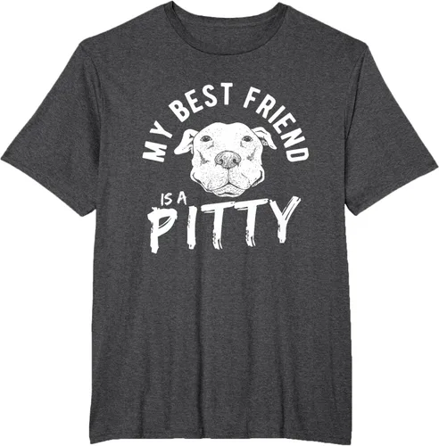 Vista 22 de My Best Friend Is A Pitty Pitties Pitbull - Camiseta Negro