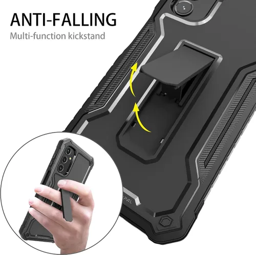Vista 7 de Funda para Samsung Galaxy A14 5G, protección de grado militar, a prueba de golpes, con protector de pantalla HD de vidrio templado y soporte