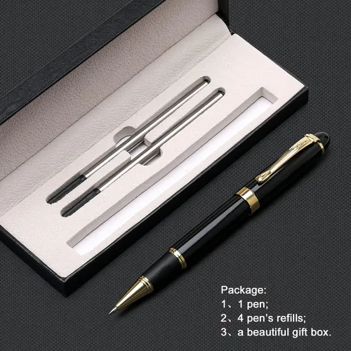 Vista 5 de YIVONKA Bolígrafos de lujo, bonito bolígrafo, el mejor regalo para hombres, bolígrafos profesionales de oficina ejecutiva, caja de regalo, bolígrafo