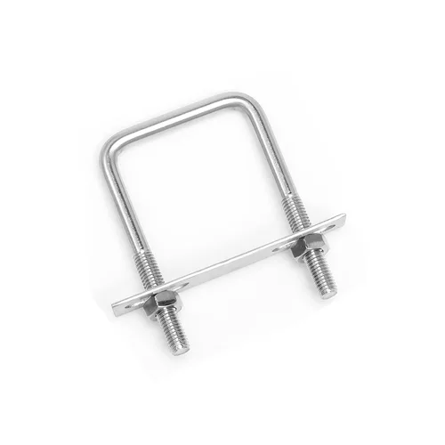 Vista 20 de Pernos en U cuadrados de acero inoxidable 304 de 1 "(25 mm) de ancho interior, 3 "(75 mm) de longitud inoxidable M8 con tuercas, placa de marco