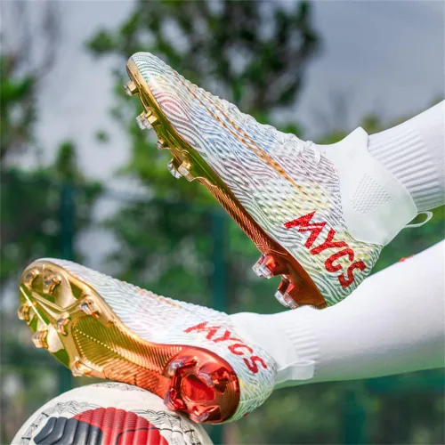 Vista 6 de Botas de fútbol para hombre, zapatos de fútbol, zapatos de punta, zapatos cómodos para adultos, atléticas, al aire libre, interior, competición