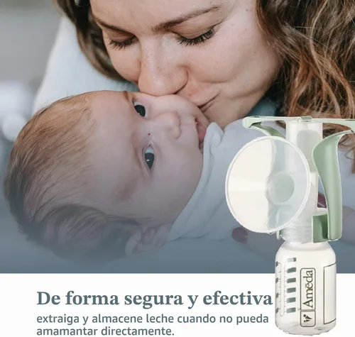 Vista 4 de Ameda Extractor de leche manual portátil, esencial para la lactancia materna, portátil, libre de BPA y DEHP