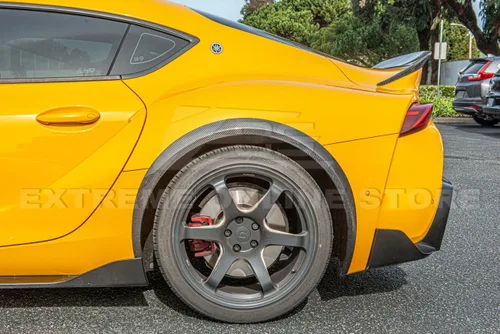 Vista 3 de Repuesto para modelos Toyota GR Supra 2020 actuales JDM Artisan Spirit Style Fibra de Carbono Moldeo de Rueda Lateral Trasera Moldura Fender Flare