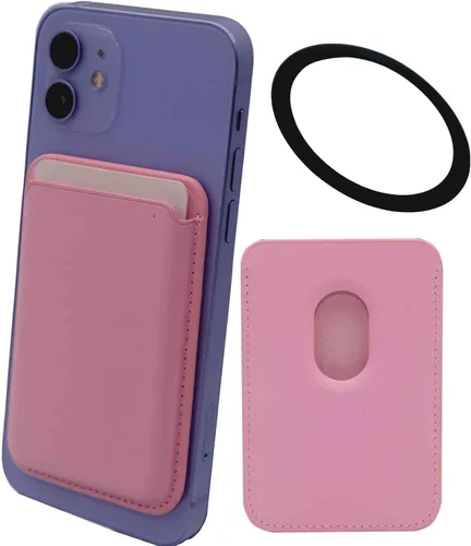 Vista 13 de Cartera magnética para tarjetas con anillo para MagSafe iPhone 14/13/12 Mini Plus y Pro Max, funda de cuero resistente y segura para teléfono
