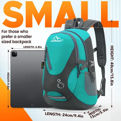 Vista 4 de sunhiker Pequeña mochila de senderismo para mujeres y hombres, 20L, ligera, mochila de viaje, mochila casual para ciclismo, acampar al aire libre