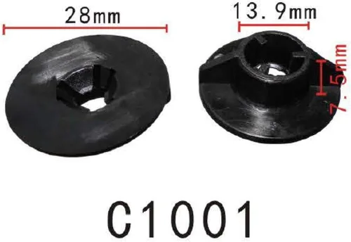 Vista 45 de Autobahn88 - Clip de remache tipo push-in para parachoques, compatible con Renault (OEM: 054000001R) (Paquete de 20)