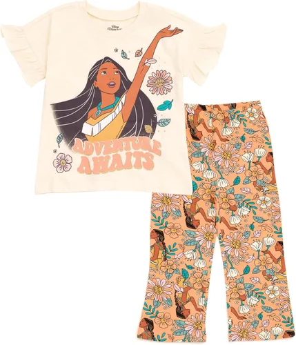 Vista 11 de Disney Princess Frozen Moana La Sirenita Conjunto de Camiseta y Leggings con Diseño Floral para Niñas Pequeñas y Grandes Tallas de Bebé a Niña Azul