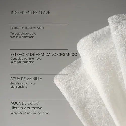 Vista 3 de Woo More Play Freshies: toallitas de intimidad femenina totalmente naturales con aceite de coco y aloe vera, promueve la salud femenina y ayuda a