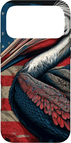 Vista 22 de Funda para iPhone 16 Pelican Bird Patriotic Vintage American Flag Pelícano
