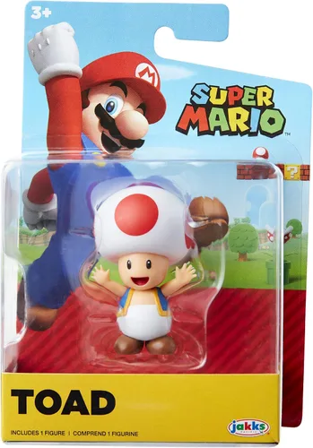 Vista 3 de Super Mario Figura de acción de juguete coleccionable de sapo rojo de 2.5 pulgadas