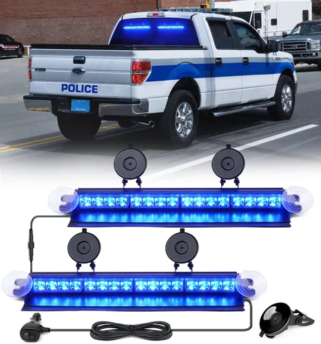 Vista 17 de Xprite Luces Estroboscópicas de Emergencia Ámbar para Tablero, Luz Intermitente Interior del Parabrisas con Ventosas para Camiones de Construcción