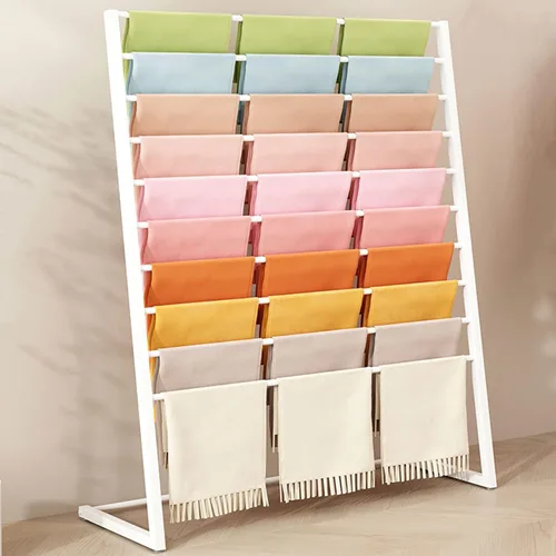 Vista 10 de Organizador de ropa independiente Estante para bufandas, Estante de ropa comercial Percha para pantalones Organizador de mantón, Estante de tubo