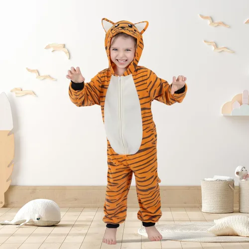 Vista 10 de Wizland Disfraz de animal para niños, leopardo, vaca, mono, reno, gato negro, dálmata, muñeco de nieve, mono de Papá Noel