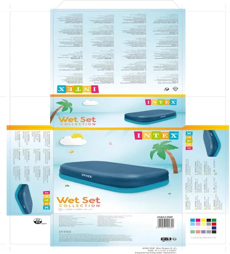 Vista 4 de El juego húmedo cubierta rectangular para piscina. Se adapta a 103 in x 69 in. 120 in x 72 in. 20 in con lazos de cuerda.