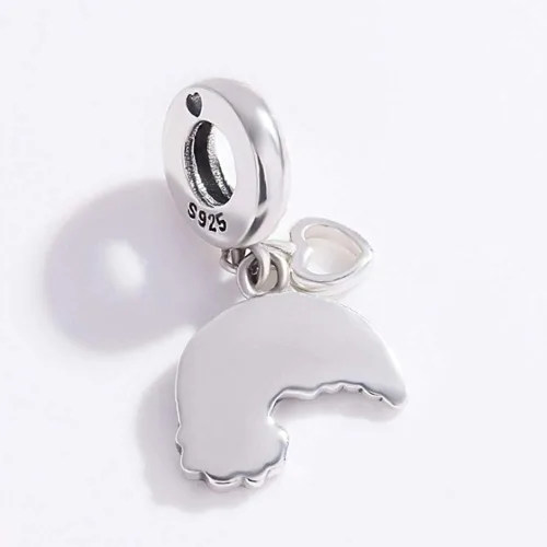 Vista 5 de Abalorio de arco iris de plata de ley 925 con dije de estrella y corazón para pulsera Pandora