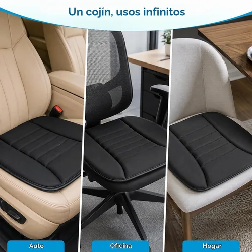 Vista 6 de Tsumbay Cojín de asiento de automóvil, funda de asiento de espuma viscoelástica con parte inferior antideslizante, ajuste universal