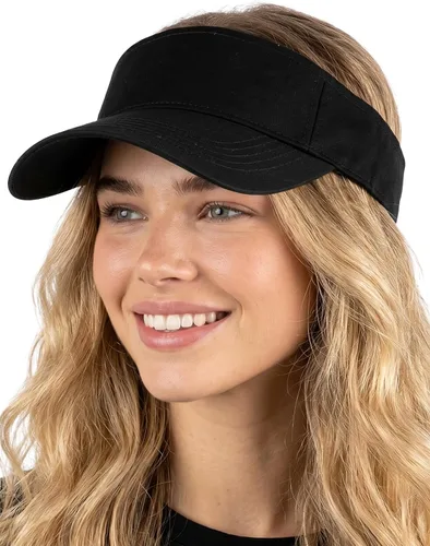 Vista 9 de Funky Junque Gorra de béisbol para mujer, diseño de cola de caballo alta, media visera, ajustable, gorra atlética La vida es una playa - Negro