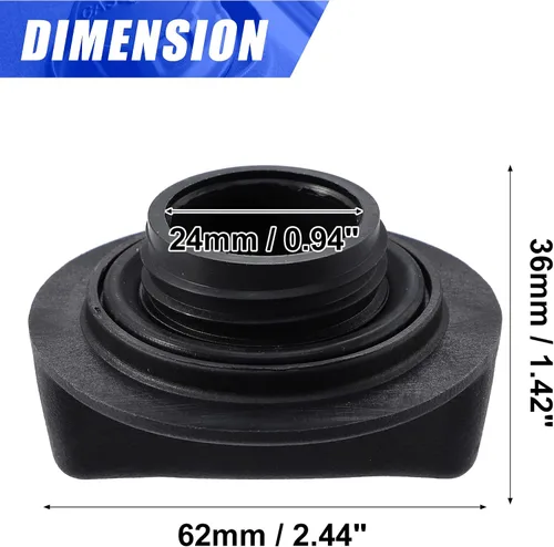 Vista 3 de Tapa negra del depósito de combustible del motor, cubierta de tapón de llenado de gasóleo para reemplazar 15255-1P010 15255-1P110 para Nissan 370Z