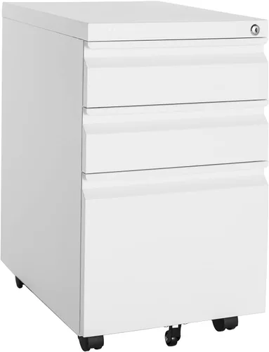 Vista 8 de MIIIKO - Archivador de 3 cajones con cerradura, archivadores verticales de metal negro para oficina en casa, archivadores completamente ensamblados