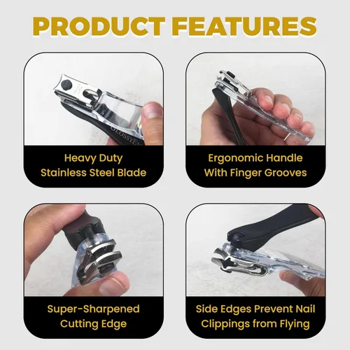 Vista 4 de EZ Grip 360 Grados Rotary cortador de uñas, recortador de acero inoxidable y, con lima de uñas integrada