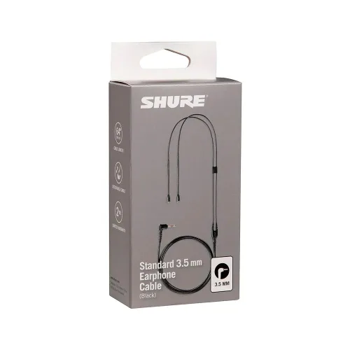 Vista 3 de Cable para auricular desmontable de 64 pulgadas Shure EAC64BK, compatible con auriculares SE215, SE315, SE425 y SE535, Negro