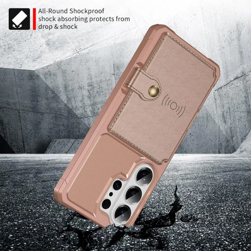 Vista 118 de Funda para Samsung Galaxy S21 Ultra con tarjetero, compatible con soporte magnético para automóvil, resistente a los golpes, resistente, suave, TPU