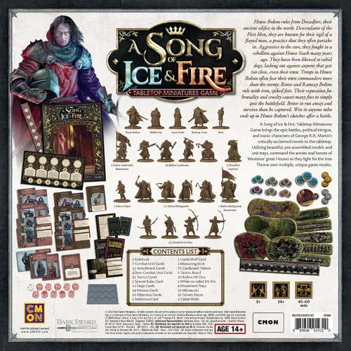 Vista 2 de CMON A Song of Ice & Fire - Juego de iniciación de bolton en miniatura de mesa, juego de estrategia para mayores de 14 años, 2 jugadores, 45-60