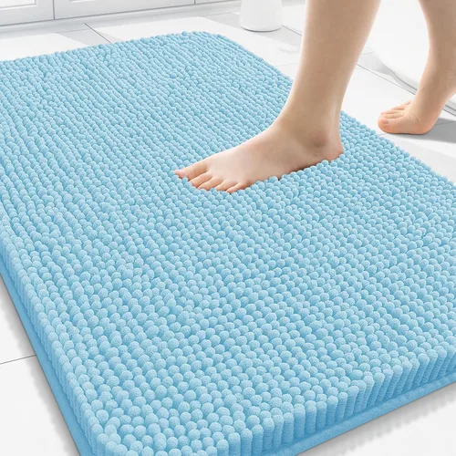 Vista 188 de Arotive Alfombras de baño de felpilla extrasuaves y absorbentes, de 24 x 16 pulgadas, lavables a máquina, parte trasera de goma antideslizante
