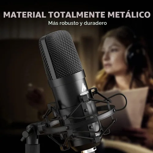 Vista 8 de Kit de micrófono USB MAONO 192KHZ/24BIT AU-A04T para PC, micrófono condensador cardioide para podcast, transmisión, Plug & Play para computadora