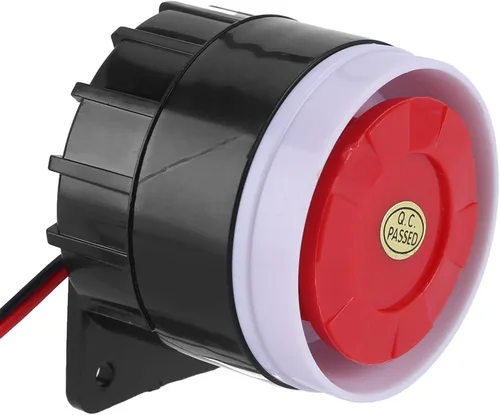 Vista 9 de Zerodis Bocina de alarma, sirena de alarma con cable de 12 V CC con sistema de alarma de sonido, 110 dB, rojo