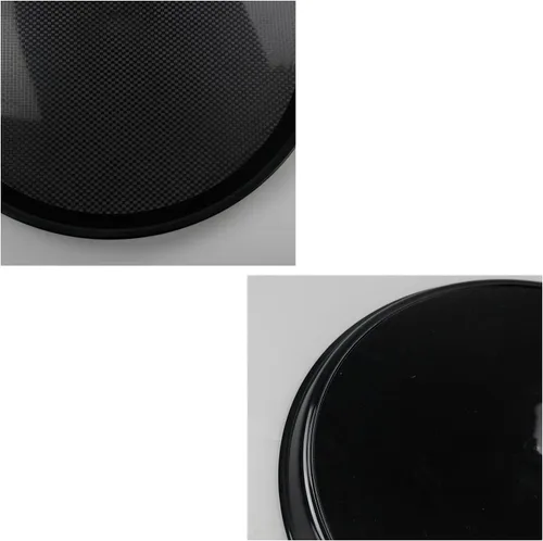 Vista 2 de Bandejas redondas de plástico para servir comida rápida, bandejas para cafetería, color negro, 6 paquetes