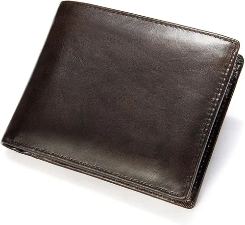 Vista 5 de TAUFE Men's Wallets, Men's Leather Wallet Short Retro Card Holder Multi-Card Position First Layer Leather Wallet Men's Genuine Leather Wallet