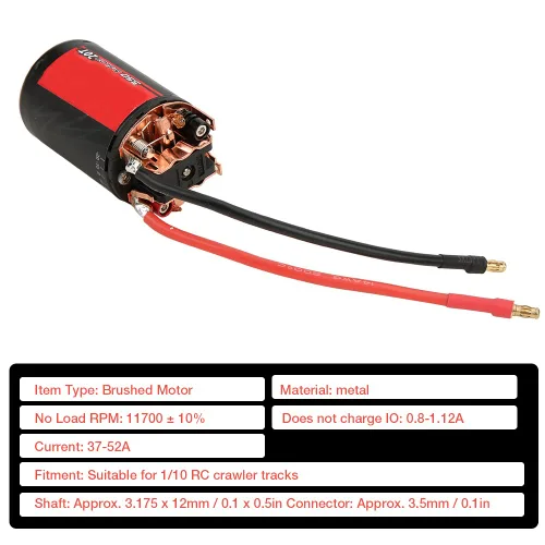 Vista 2 de Dilwe Motor cepillado a control remoto, 550 0.50 cables 20T cepillado motor RC parte del motor compatible con 1/10 RC Crawler