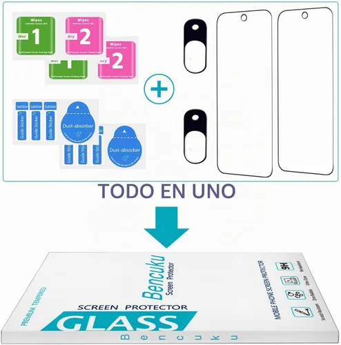 Vista 7 de Paquete de 2+2 protectores de pantalla de privacidad para Google Pixel 9 vidrio templado