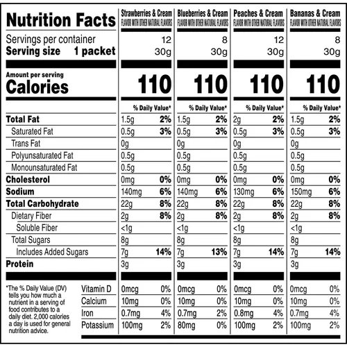 Vista 2 de Quaker - Avena instantánea de frutas y crema, paquete variado (40 unidades) Peso neto 42.3 onzas